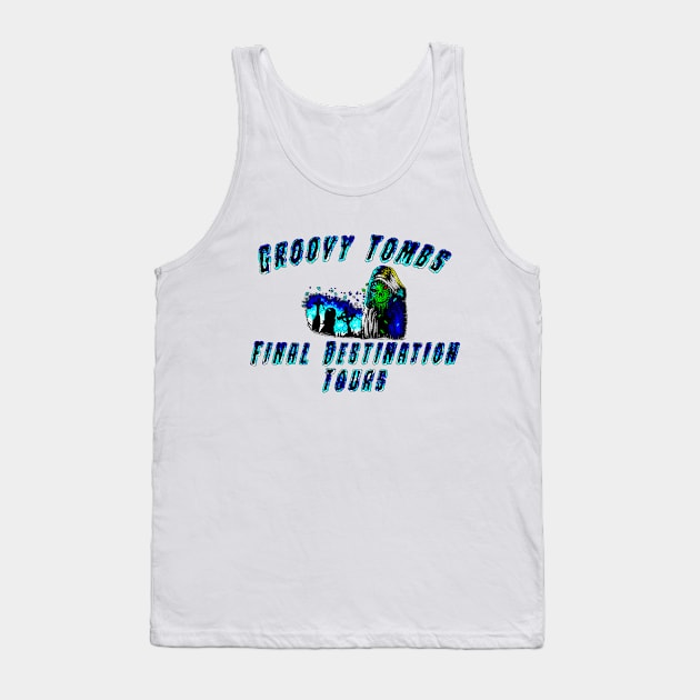 Halloween Groovy Tombs Tour 8 BIt Art Tank Top by 8 Fists of Tees